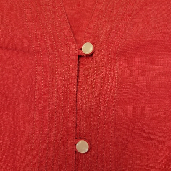 100% Linen Tunic Blouse Size L By Liz Claiborne - Picture 6 of 10